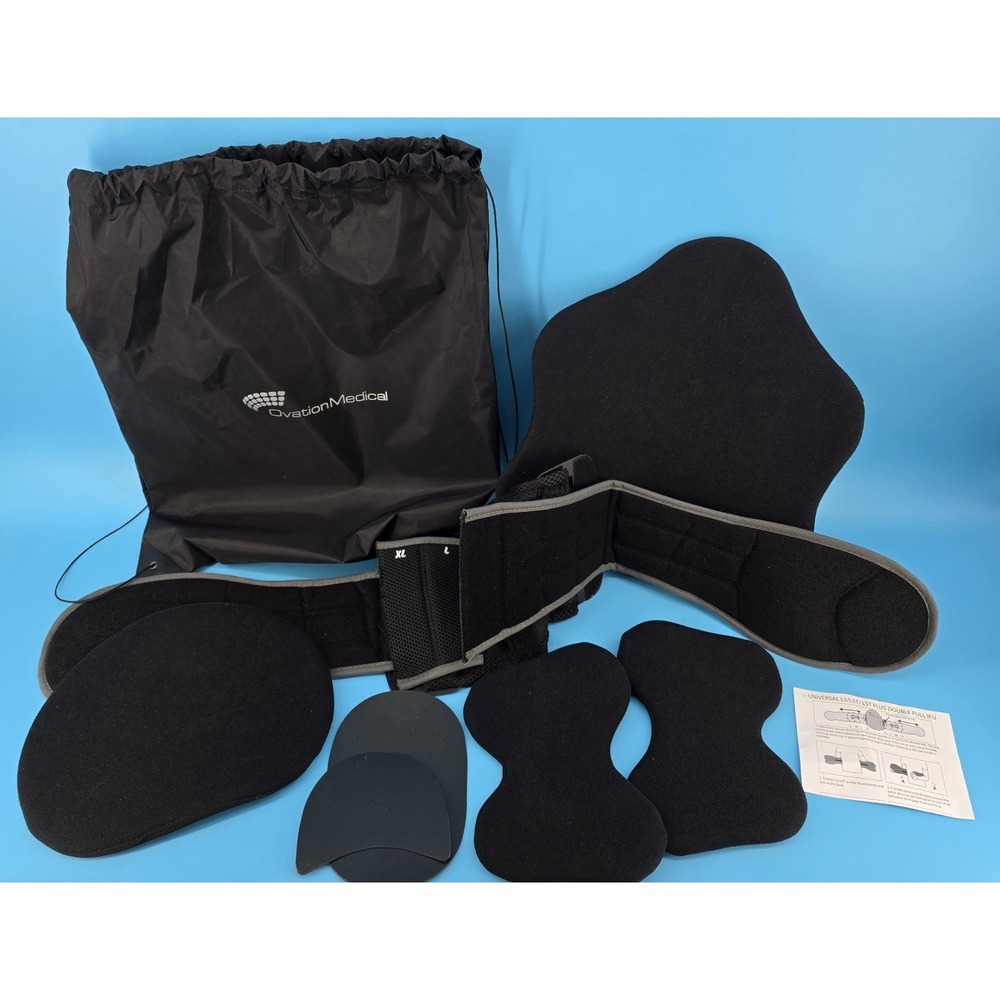 Ovation Medical Universal LST Plus Double Pull IFU Lower Back‎ Brace Black S-XL